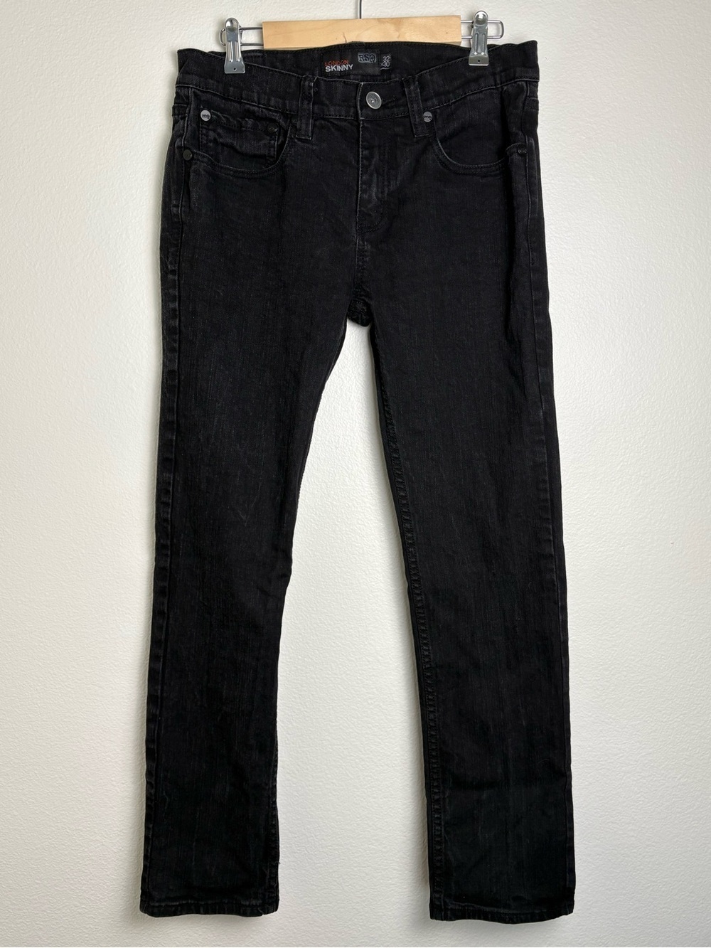 RSQ London Mens Skinny Black Jeans Size 32x30